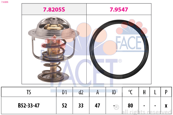 Termostato, refrigerante FACET 7.8205