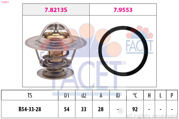Termostato, refrigerante FACET 7.8213