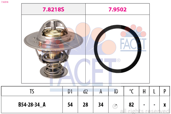 Termostato, refrigerante FACET 7.8218