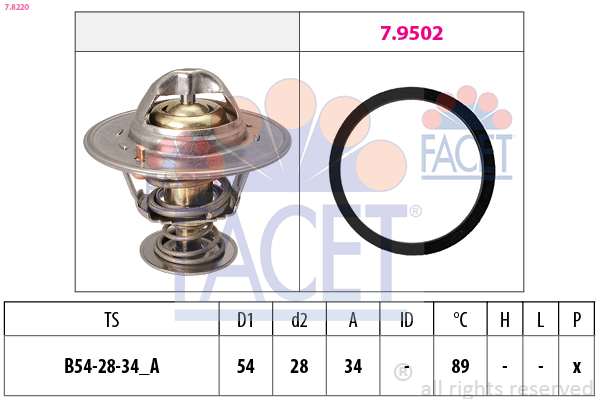 Termostato, refrigerante FACET 7.8220