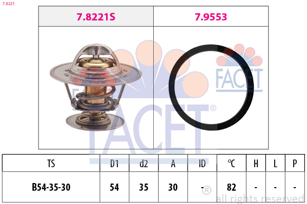 Termostato, refrigerante FACET 7.8221
