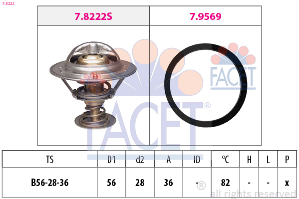 Termostato, refrigerante FACET 7.8222
