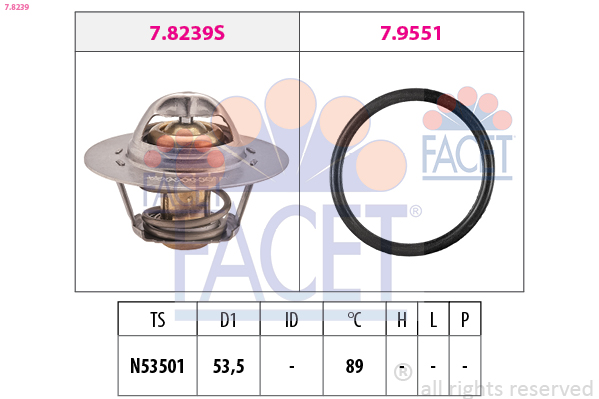 Termostato, refrigerante FACET 7.8239