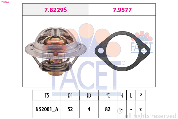 Termostato, refrigerante FACET 7.8244