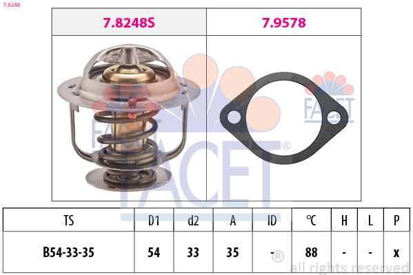 Termostato, refrigerante FACET 7.8248