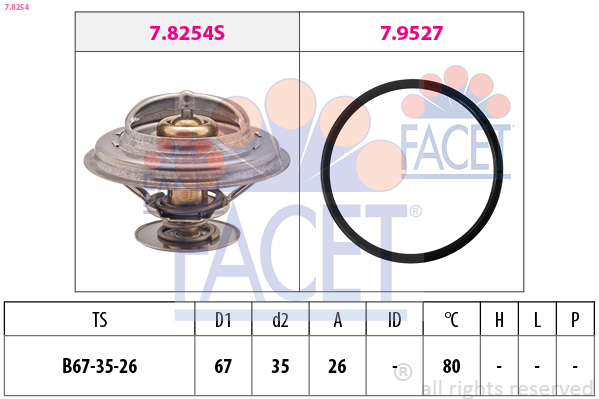 Termostato, refrigerante FACET 7.8254