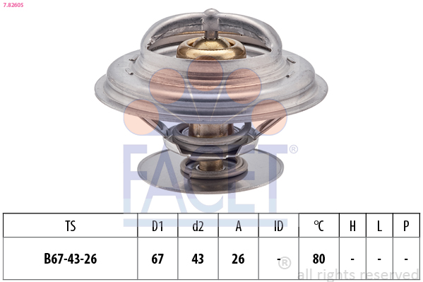 Termostato, refrigerante FACET 7.8260S
