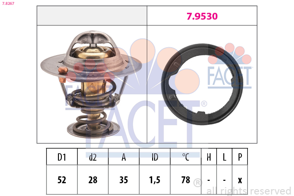 Termostato, refrigerante FACET 7.8267