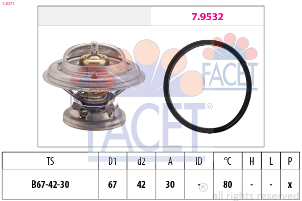 Termostato, refrigerante FACET 7.8271