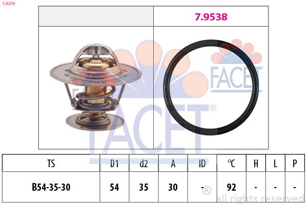 Termostato, refrigerante FACET 7.8279