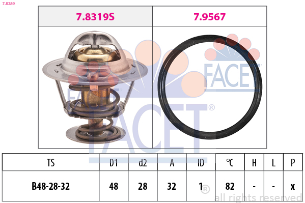 Termostato, refrigerante FACET 7.8289