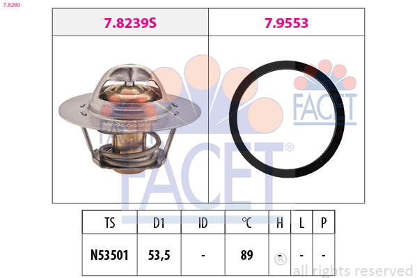 Termostato, refrigerante FACET 7.8290