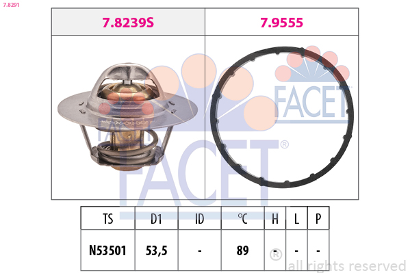Termostato, refrigerante FACET 7.8291