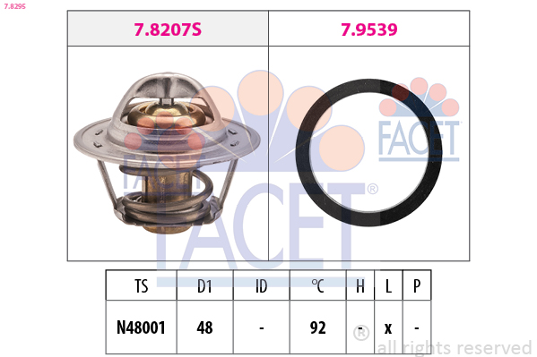 Termostato, refrigerante FACET 7.8295