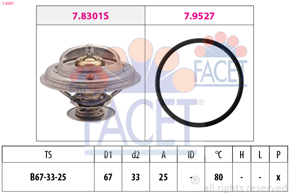 Termostato, refrigerante FACET 7.8301