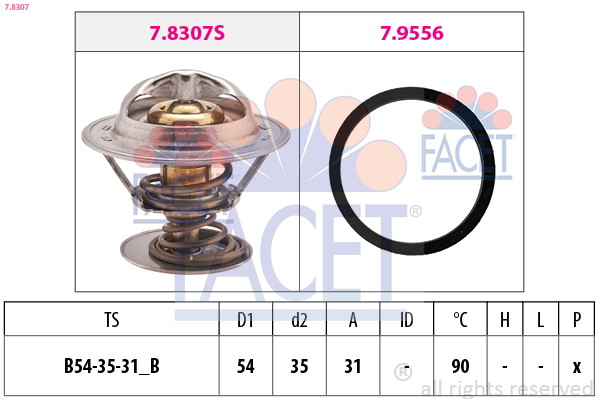 Termostato, refrigerante FACET 7.8307