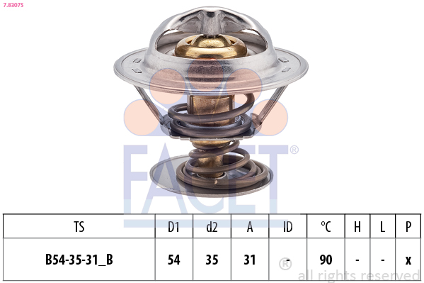 Termostato, refrigerante FACET 7.8307S