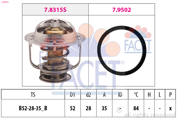 Termostato, refrigerante FACET 7.8315