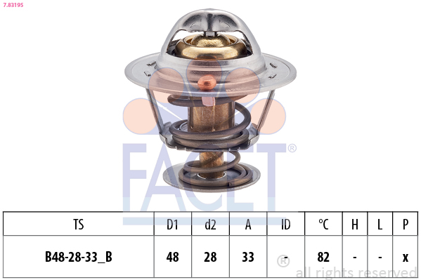 Termostato, refrigerante FACET 7.8319S