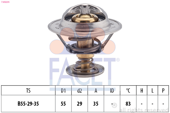 Termostato, refrigerante FACET 7.8323S