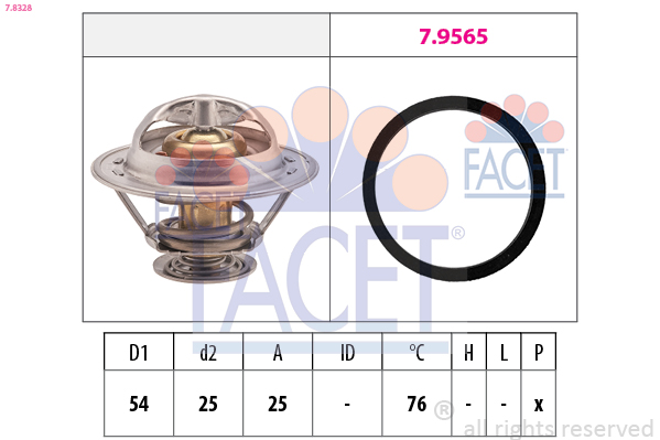 Termostato, refrigerante FACET 7.8328