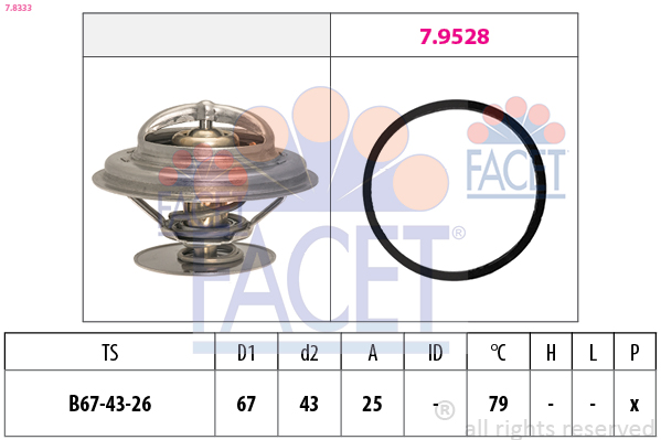 Termostato, refrigerante FACET 7.8333