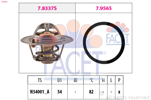 Termostato, refrigerante FACET 7.8334