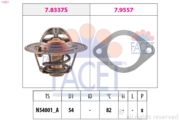 Termostato, refrigerante FACET 7.8337