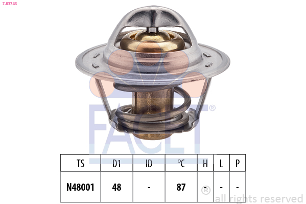 Termostato, refrigerante FACET 7.8374S