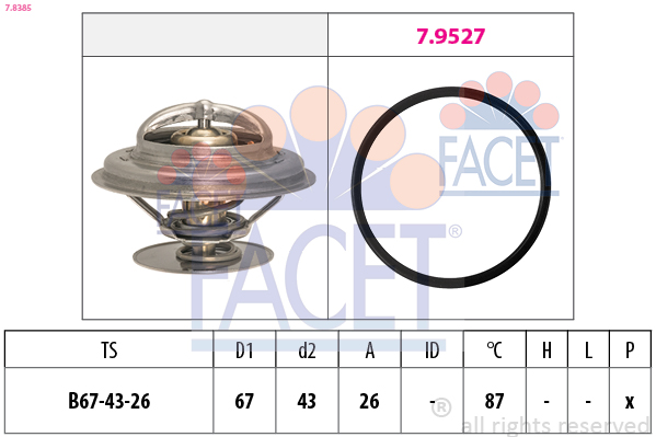 Termostato, refrigerante FACET 7.8385