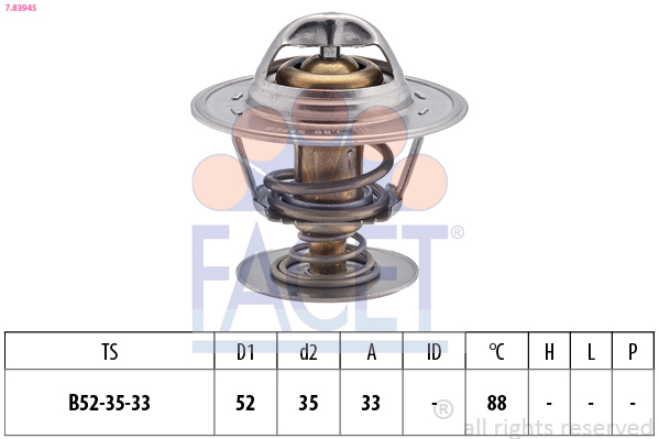 Termostato, refrigerante FACET 7.8394S