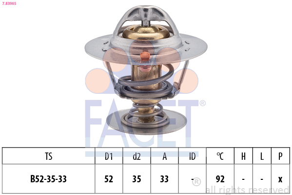 Termostato, refrigerante FACET 7.8396S