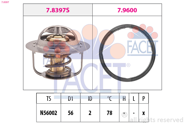 Termostato, refrigerante FACET 7.8397