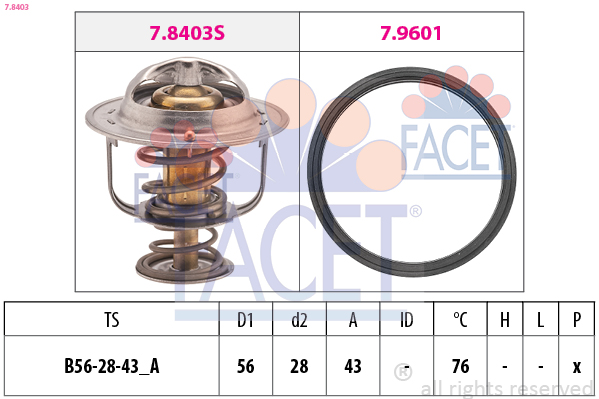Termostato, refrigerante FACET 7.8403