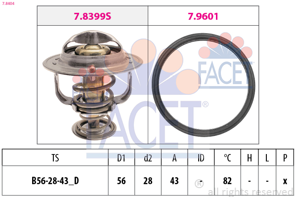 Termostato, refrigerante FACET 7.8404