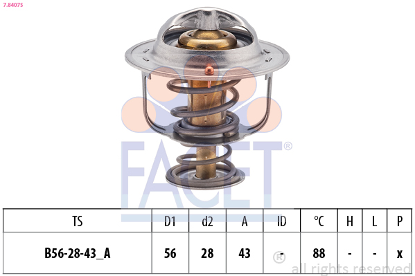 Termostato, refrigerante FACET 7.8407S
