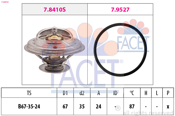 Termostato, refrigerante FACET 7.8410