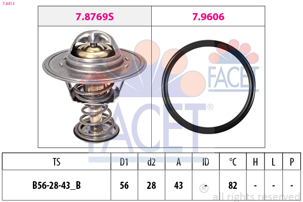 Termostato, refrigerante FACET 7.8413