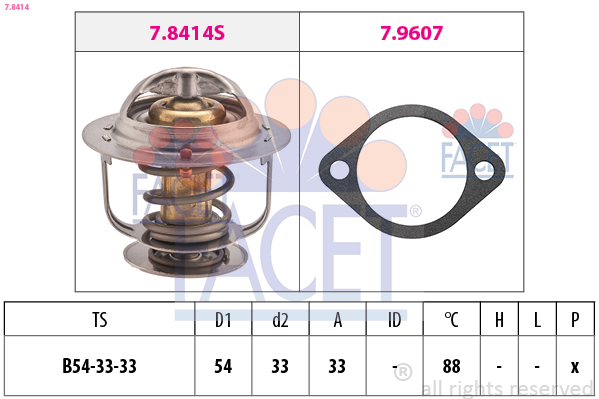 Termostato, refrigerante FACET 7.8414