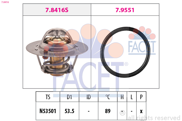 Termostato, refrigerante FACET 7.8416