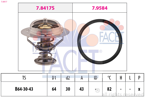 Termostato, refrigerante FACET 7.8417