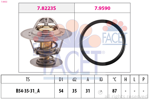 Termostato, refrigerante FACET 7.8432