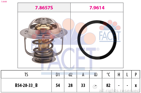Termostato, refrigerante FACET 7.8449