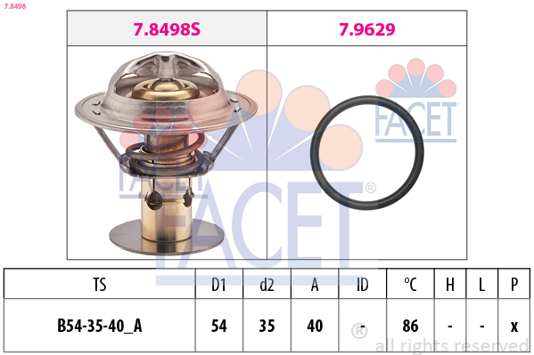 Termostato, refrigerante FACET 7.8498