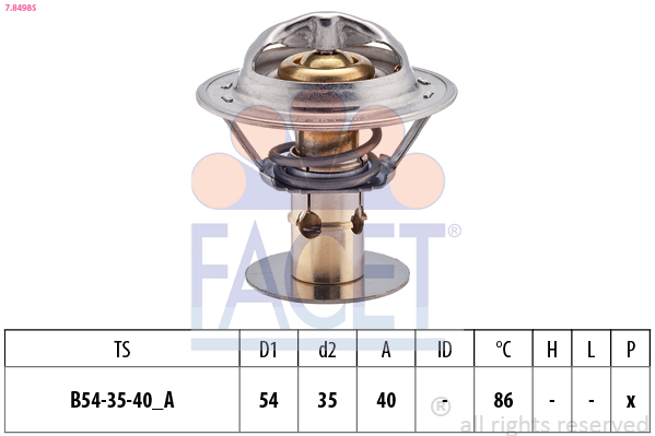 Termostato, refrigerante FACET 7.8498S