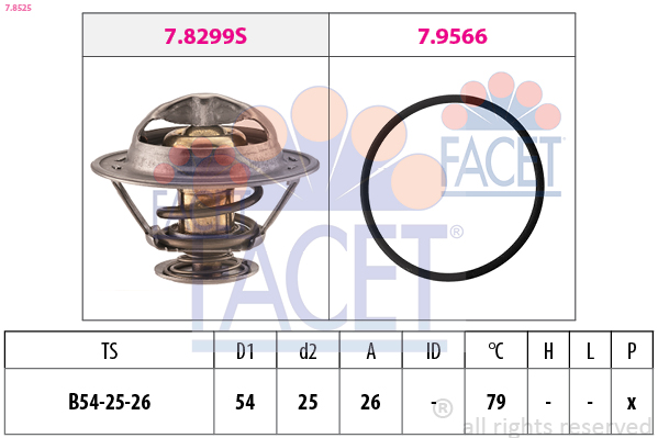 Termostato, refrigerante FACET 7.8525