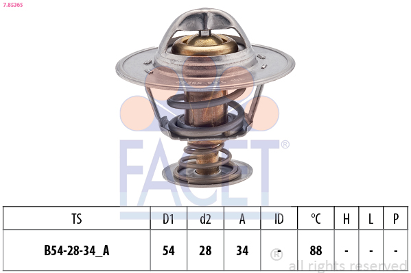 Termostato, refrigerante FACET 7.8536S