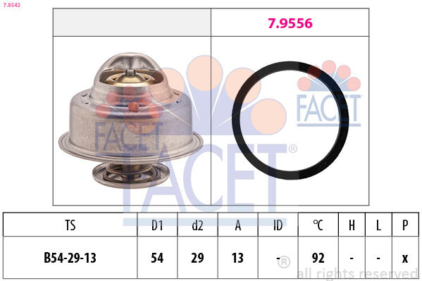 Termostato, refrigerante FACET 7.8542