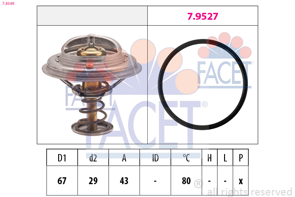 Termostato, refrigerante FACET 7.8549