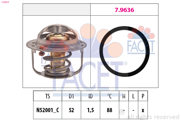 Termostato, refrigerante FACET 7.8554